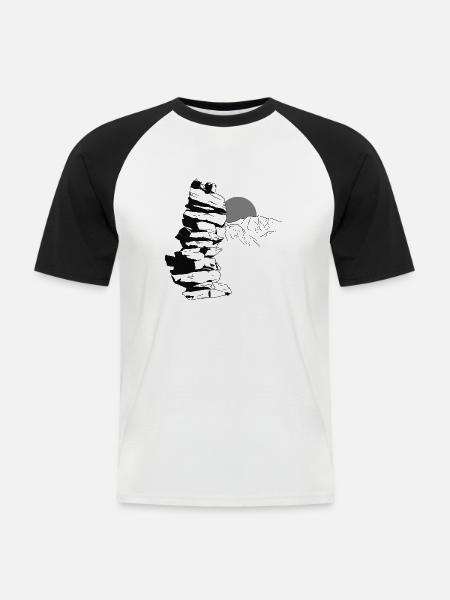 Stone Tower - Men's Baseball T-Shirt - white/black