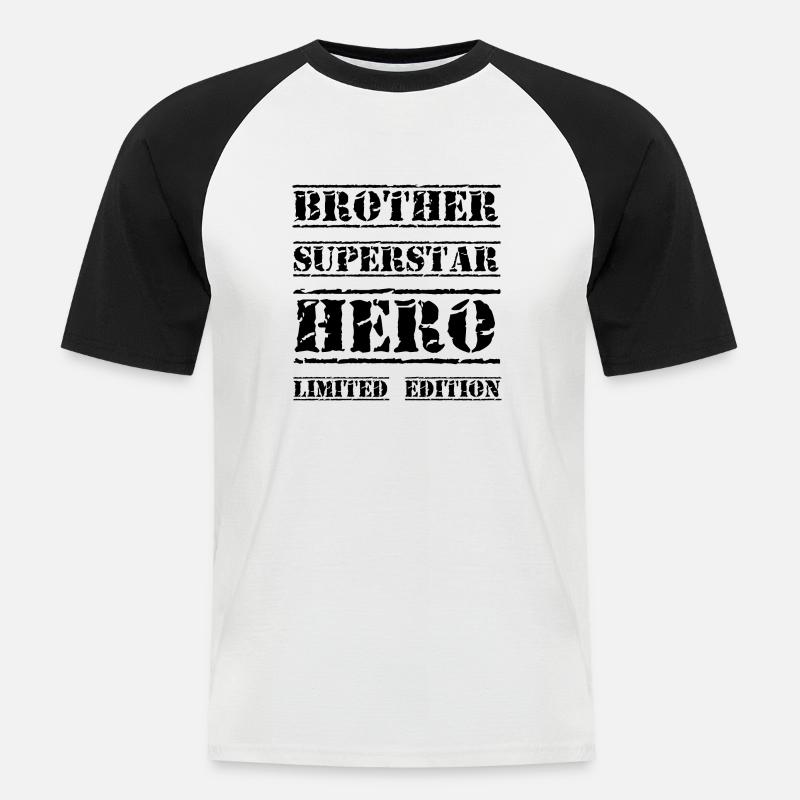 Bester Bruder Star Spruch - Männer Baseball-T-Shirt - Weiß/Schwarz