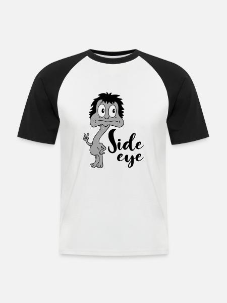Sprüche Lustige Comic Side eye - Männer Baseball-T-Shirt - Weiß/Schwarz
