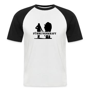 Pferd - Männer Baseball-T-Shirt - Weiß/Schwarz - Vorne - Nik (191cm)