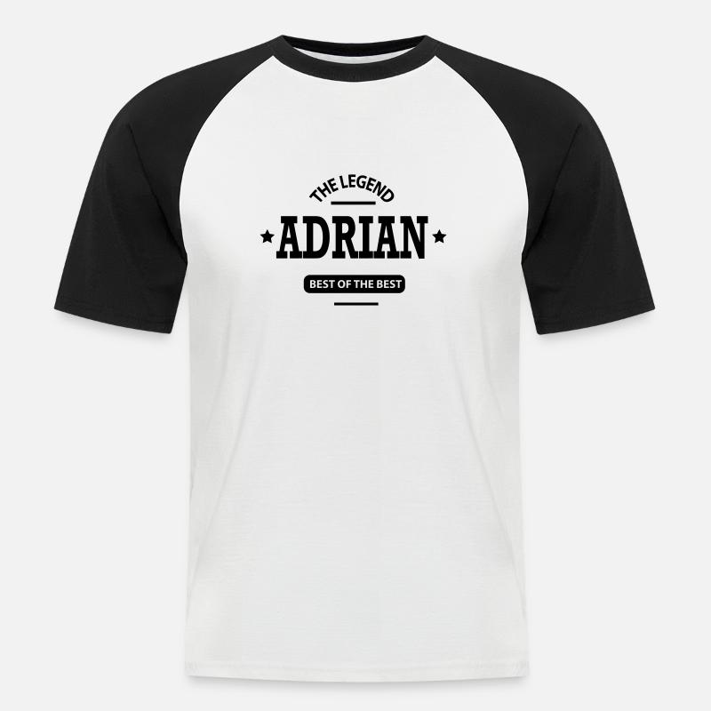 adrian - Männer Baseball-T-Shirt - Weiß/Schwarz
