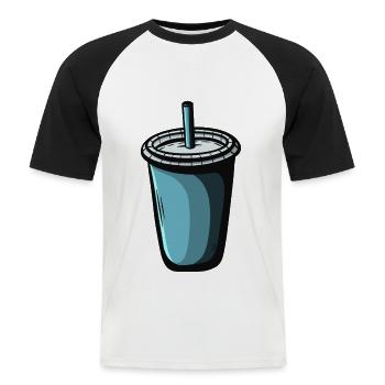 To Go Shake coffee Getränk - Männer Baseball-T-Shirt - Weiß/Schwarz - Vorne - Nik (191cm)