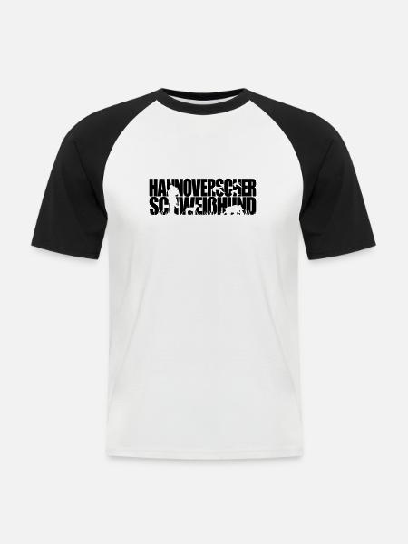 HANNOVERSCHER SCHWEIßHUND Jagdhund - Männer Baseball-T-Shirt - Weiß/Schwarz