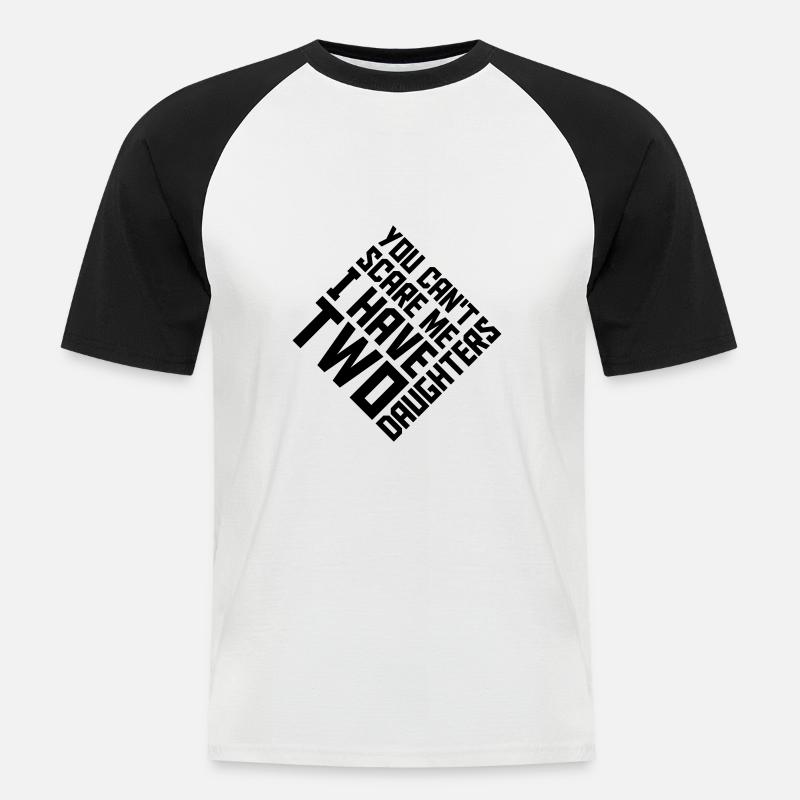I have two daughters - Männer Baseball-T-Shirt - Weiß/Schwarz