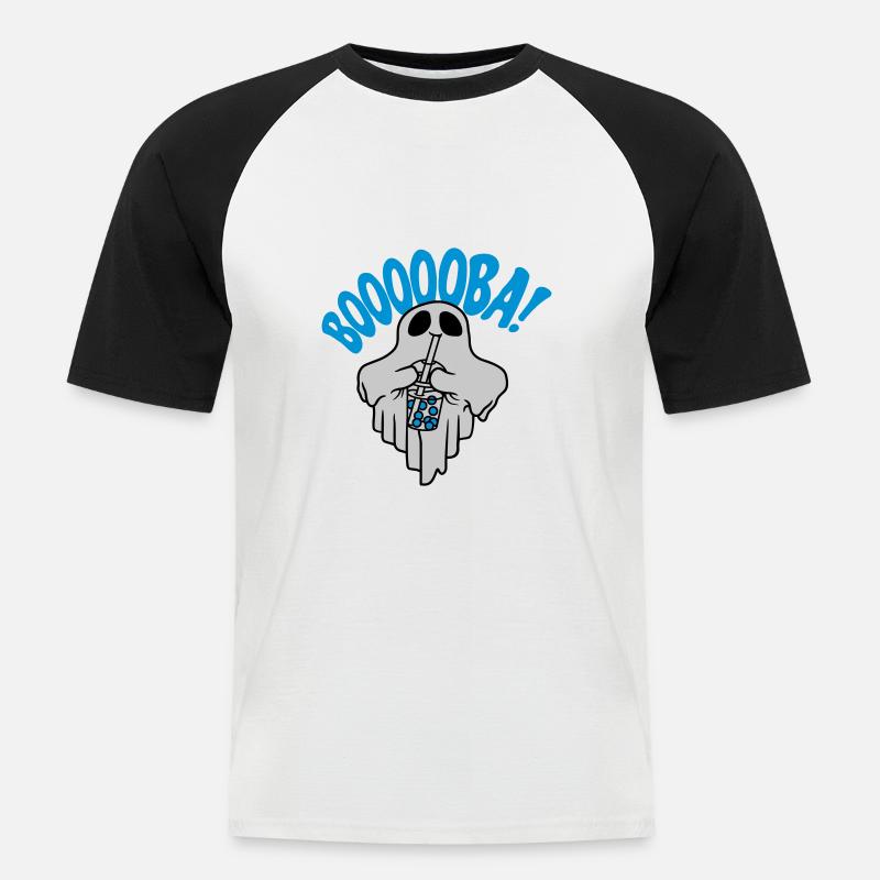 Booba Bubble Tea Geist - Männer Baseball-T-Shirt - Weiß/Schwarz