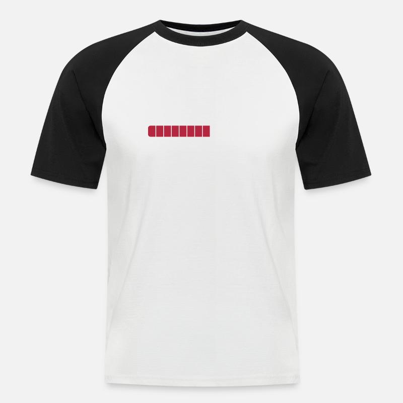 Dart Mode Loading... - Männer Baseball-T-Shirt - Weiß/Schwarz