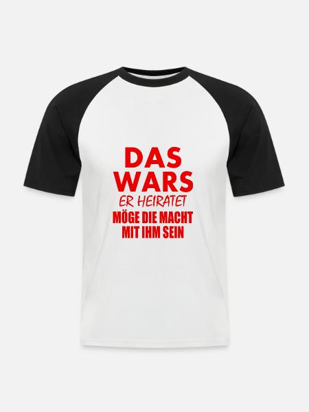 Das wars er heiratet - Männer Baseball-T-Shirt - Weiß/Schwarz