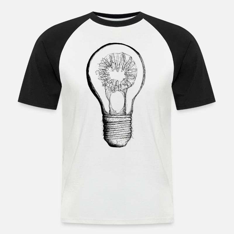 Idee - Männer Baseball-T-Shirt - Weiß/Schwarz