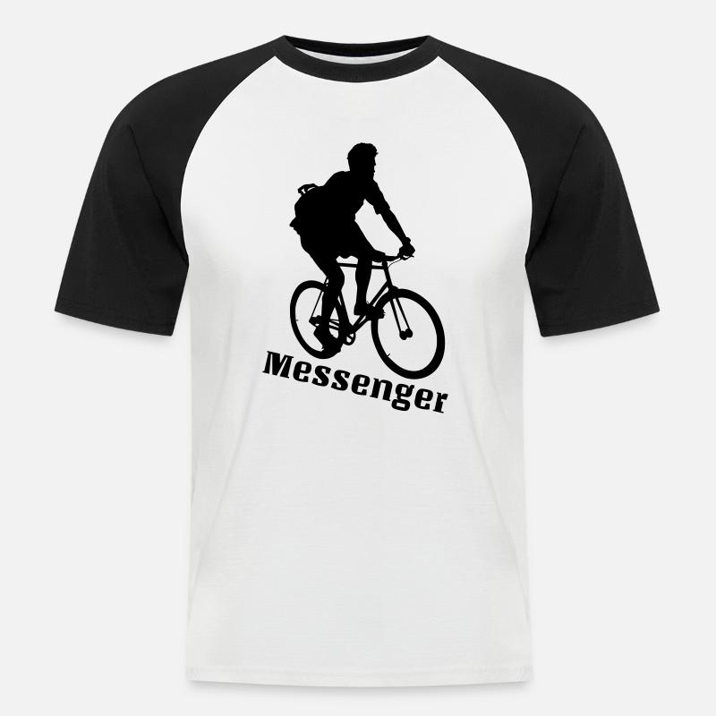 Messenger - Männer Baseball-T-Shirt - Weiß/Schwarz
