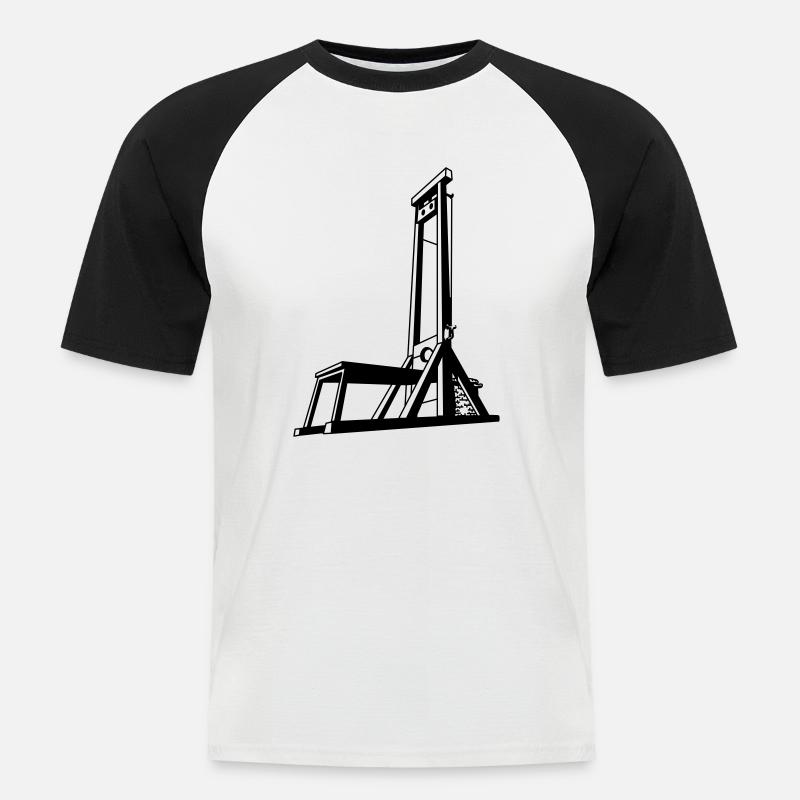 guillotine - Männer Baseball-T-Shirt - Weiß/Schwarz