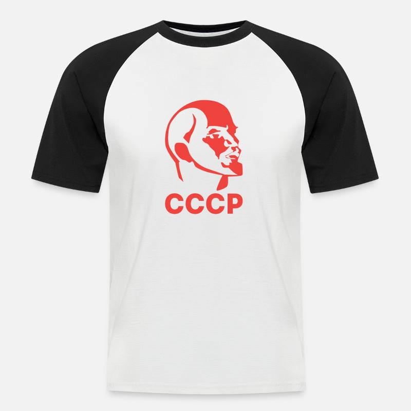 udssr Symbol Statement Soviet red - Männer Baseball-T-Shirt - Weiß/Schwarz