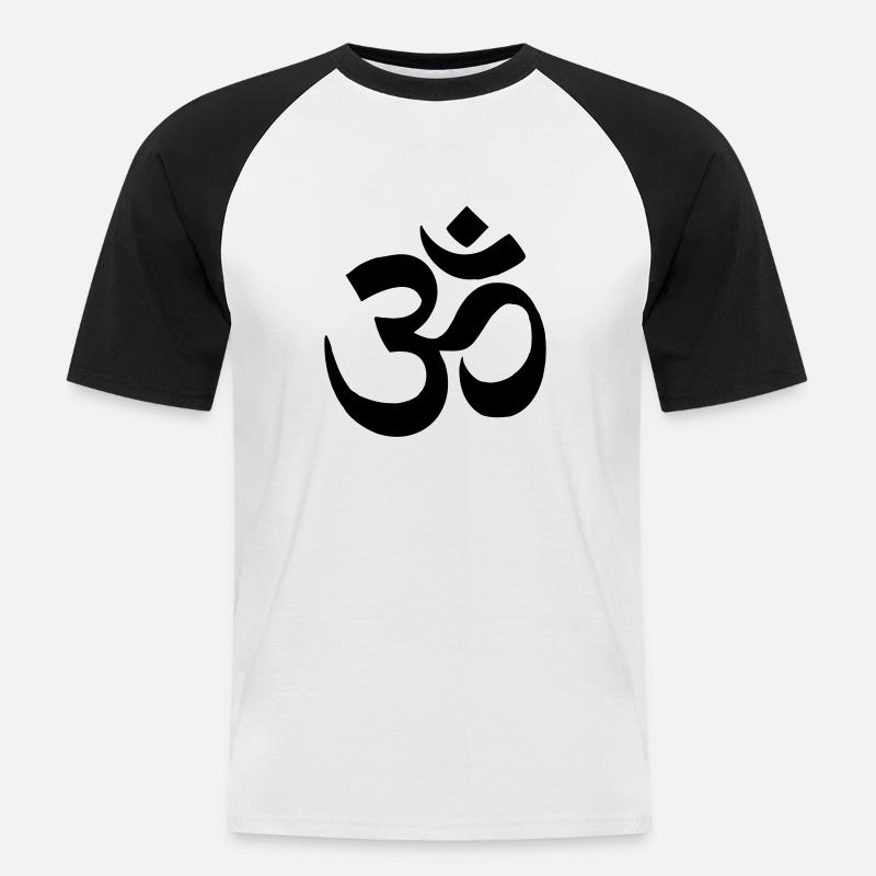 "Aum" also "Om" - Männer Baseball-T-Shirt - Weiß/Schwarz