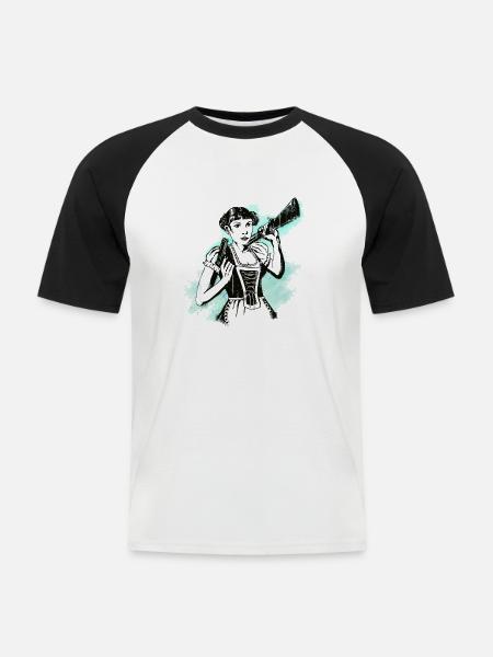 Alptraum-Mädel - Männer Baseball-T-Shirt - Weiß/Schwarz
