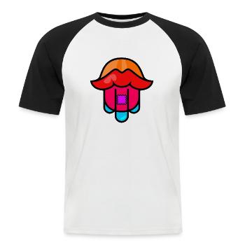 Säure hamsa - BLK - Männer Baseball-T-Shirt - Weiß/Schwarz - Vorne - Nik (191cm)
