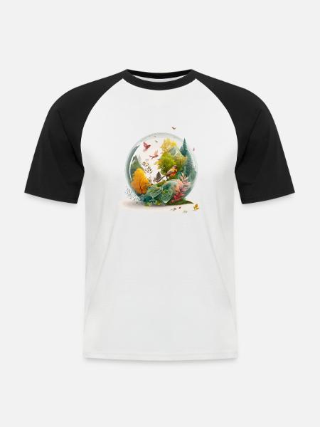Der Miniaturbohrer - Männer Baseball-T-Shirt - Weiß/Schwarz