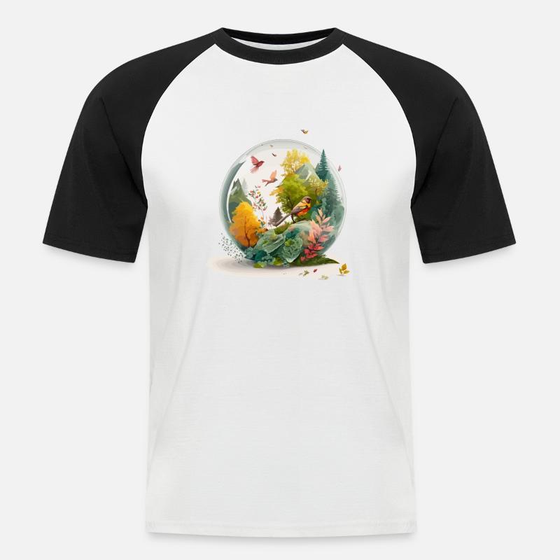 Der Miniaturbohrer - Männer Baseball-T-Shirt - Weiß/Schwarz