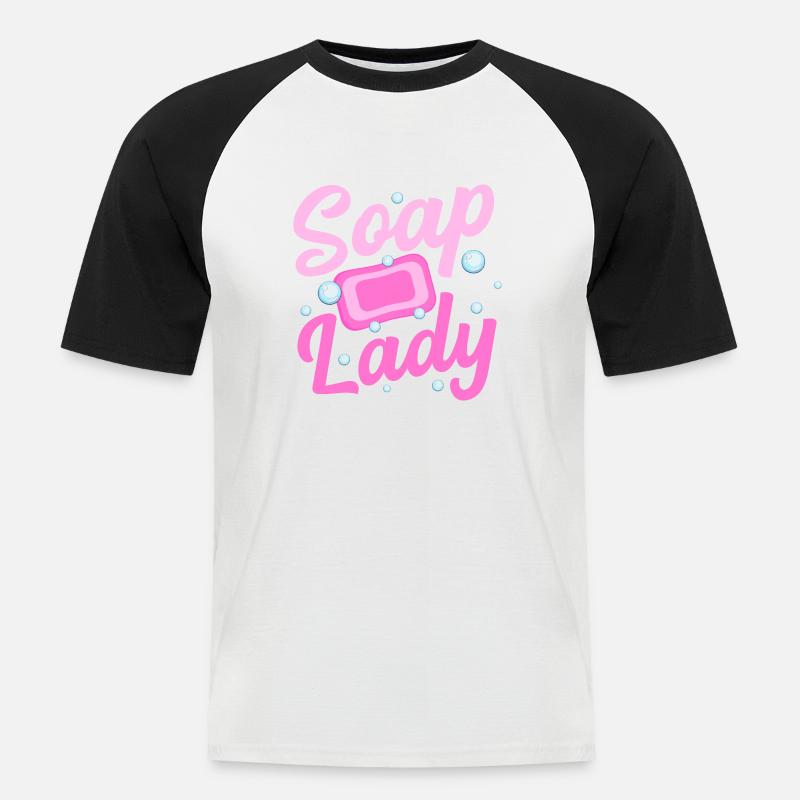 Soap Lady Soapmaker Soapmaking - Männer Baseball-T-Shirt - Weiß/Schwarz