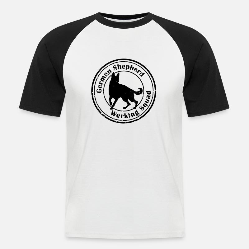 GSD Working Squad - Männer Baseball-T-Shirt - Weiß/Schwarz