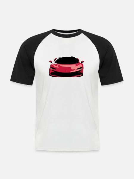 Super Car - Men's Baseball T-Shirt - white/black