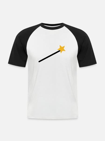 Magicien - T-shirt baseball manches courtes Homme - blanc/noir