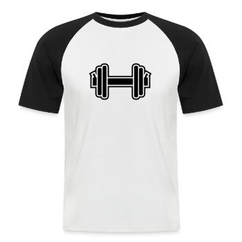 Dumbbell - Men's Baseball T-Shirt - white/black - Front - Nik (191cm)