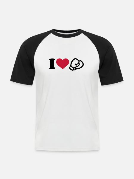 I love Boxing - Men's Baseball T-Shirt - white/black