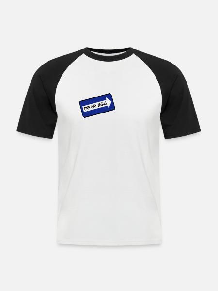 One Way Jesus - Men's Baseball T-Shirt - white/black