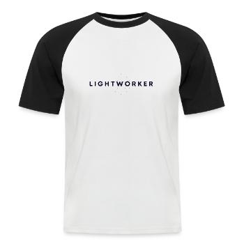 Lightworker - Männer Baseball-T-Shirt - Weiß/Schwarz - Vorne - Nik (191cm)