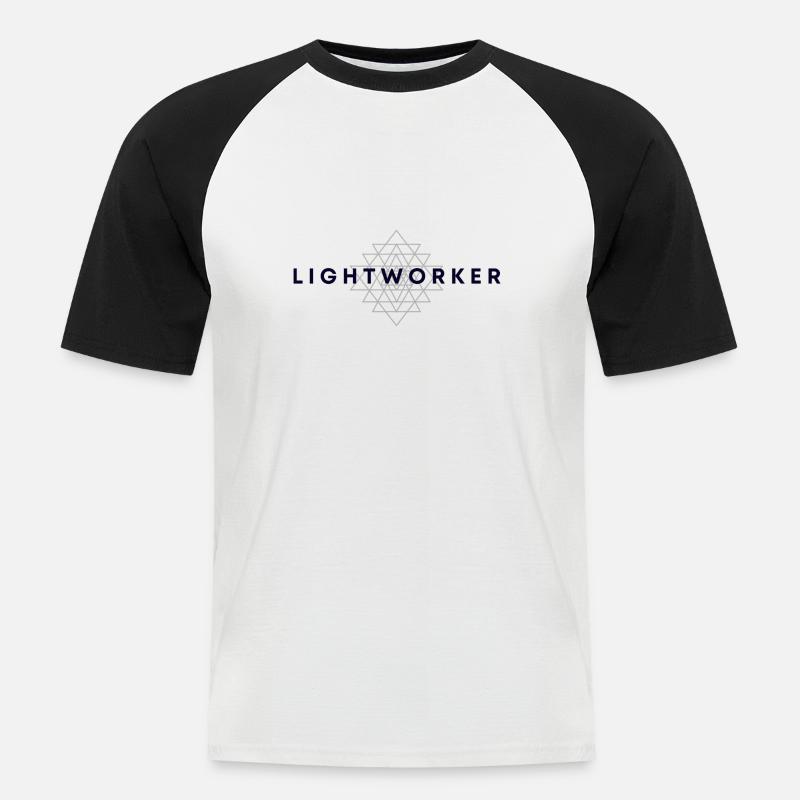 Lightworker - Männer Baseball-T-Shirt - Weiß/Schwarz