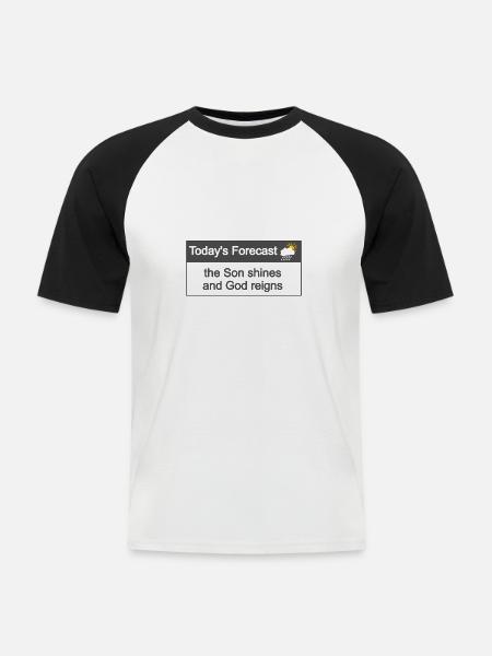 Christian Design Heutige Prognose - Männer Baseball-T-Shirt - Weiß/Schwarz