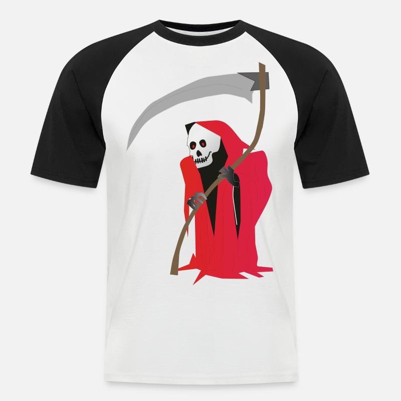 Der Sensenmann - Männer Baseball-T-Shirt - Weiß/Schwarz