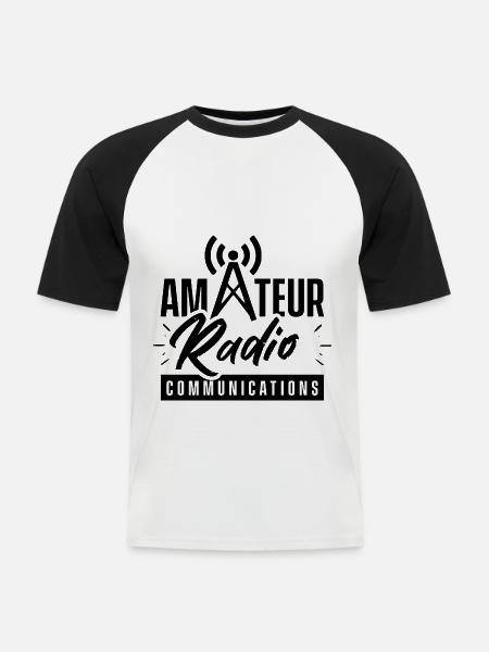 Amateurfunk Kommunikation Amateur Funker - Männer Baseball-T-Shirt - Weiß/Schwarz