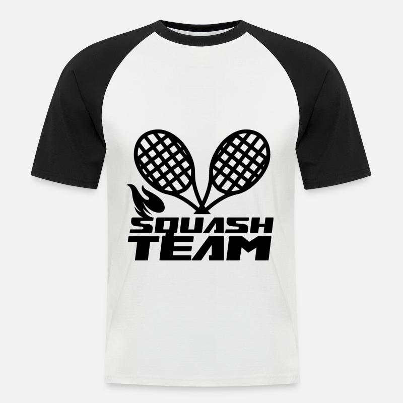 Squash team hobby squash player - Men's Baseball T-Shirt - white/black