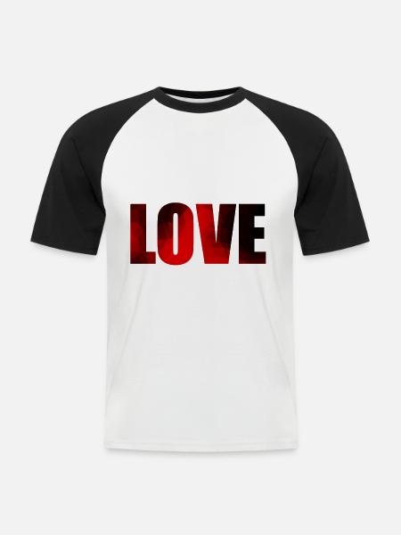 Love wedding engagement - Men's Baseball T-Shirt - white/black