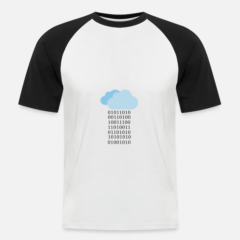 Cloud computing - Binary cloud - Men's Baseball T-Shirt - white/black
