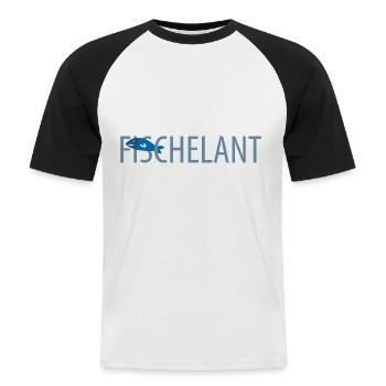 Sachsen Fisch lustig - Männer Baseball-T-Shirt - Weiß/Schwarz - Vorne - Nik (191cm)
