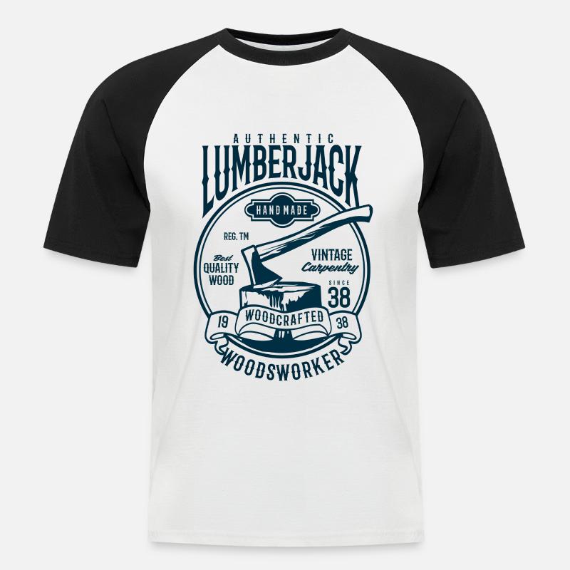 Authentic Lumberjack - Männer Baseball-T-Shirt - Weiß/Schwarz