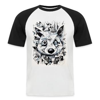 wombat graffiti - Männer Baseball-T-Shirt - Weiß/Schwarz - Vorne - Nik (191cm)