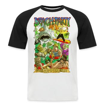 Beach party - Men's Baseball T-Shirt - white/black - Front - Nik (191cm)