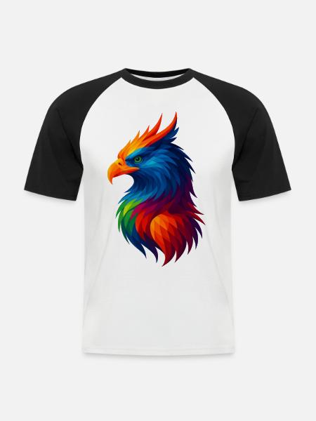 WPAP Style Polygon Animals - Griffin - Men's Baseball T-Shirt - white/black
