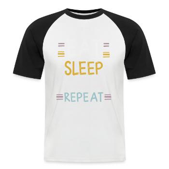 Eat Sleep Kalsarikännit Repeat Finnland Unterhose - Männer Baseball-T-Shirt - Weiß/Schwarz - Vorne - Nik (191cm)