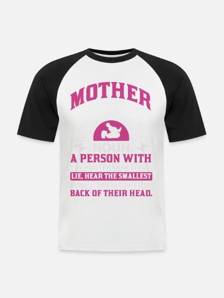 Mutter-Substantiv-Definition Lustiges Mutter-Power-Shirt - Männer Baseball-T-Shirt - Weiß/Schwarz