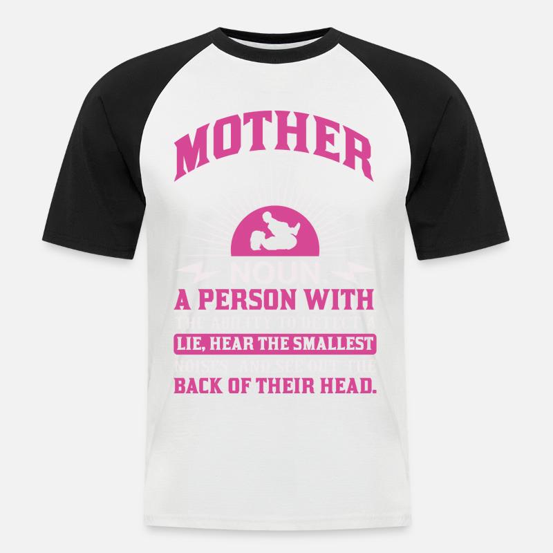 Mutter-Substantiv-Definition Lustiges Mutter-Power-Shirt - Männer Baseball-T-Shirt - Weiß/Schwarz