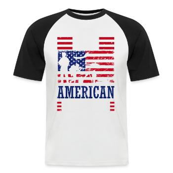 All American Soldier 4 juillet Soldier Independence - T-shirt baseball manches courtes Homme - blanc/noir - Devant - Nik (191cm)