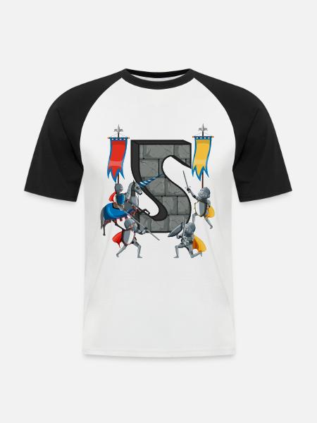 Medieval Knights Medieval History - Men's Baseball T-Shirt - white/black