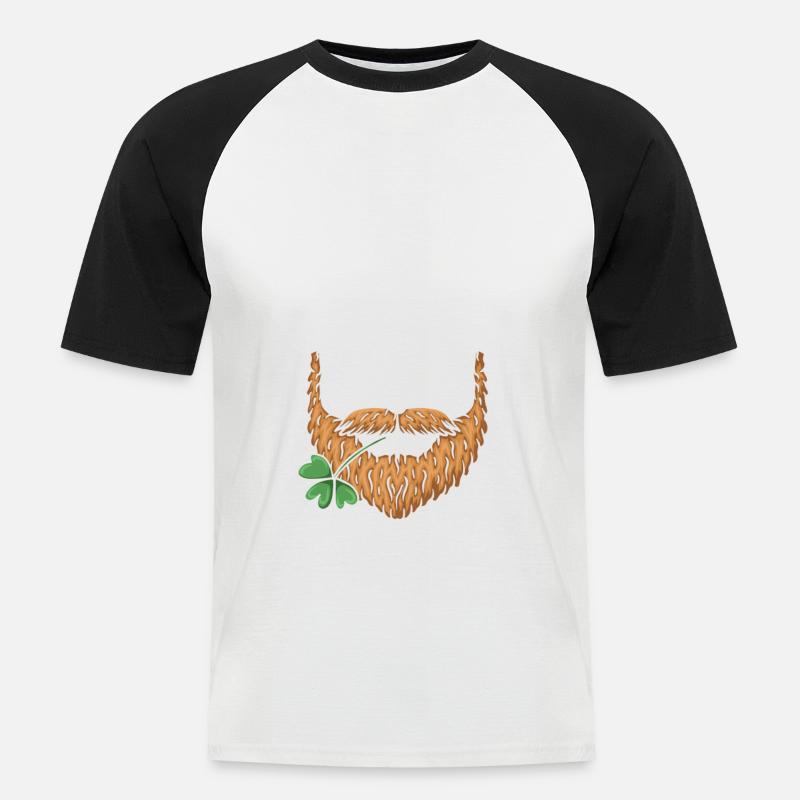 Bester Ingwer-bart-mann Aller Zeiten Kleeblatt - Männer Baseball-T-Shirt - Weiß/Schwarz