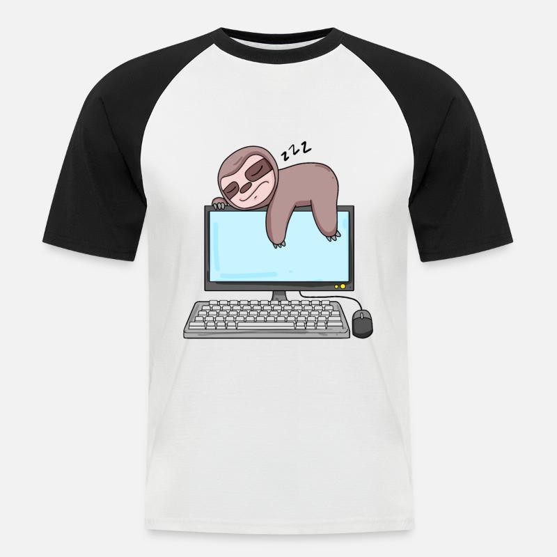 Computer Nerd Programmierer Geschenk - Männer Baseball-T-Shirt - Weiß/Schwarz