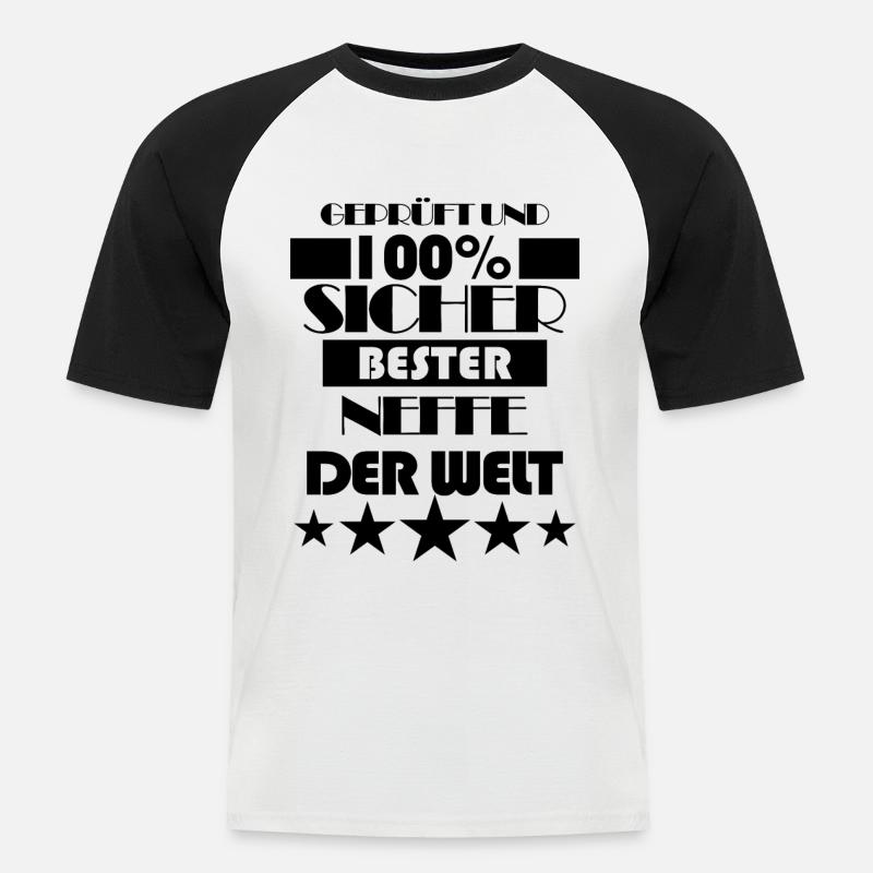 Neffe SpruchGeschenk - Männer Baseball-T-Shirt - Weiß/Schwarz