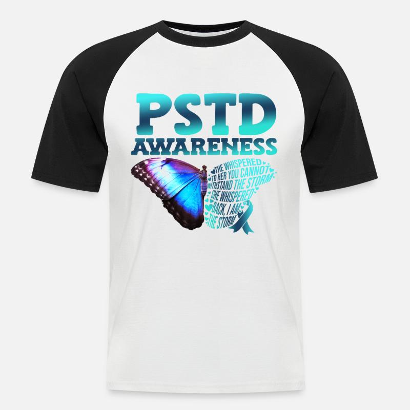 Pstd-bewusstsein Posttraumatische - Männer Baseball-T-Shirt - Weiß/Schwarz