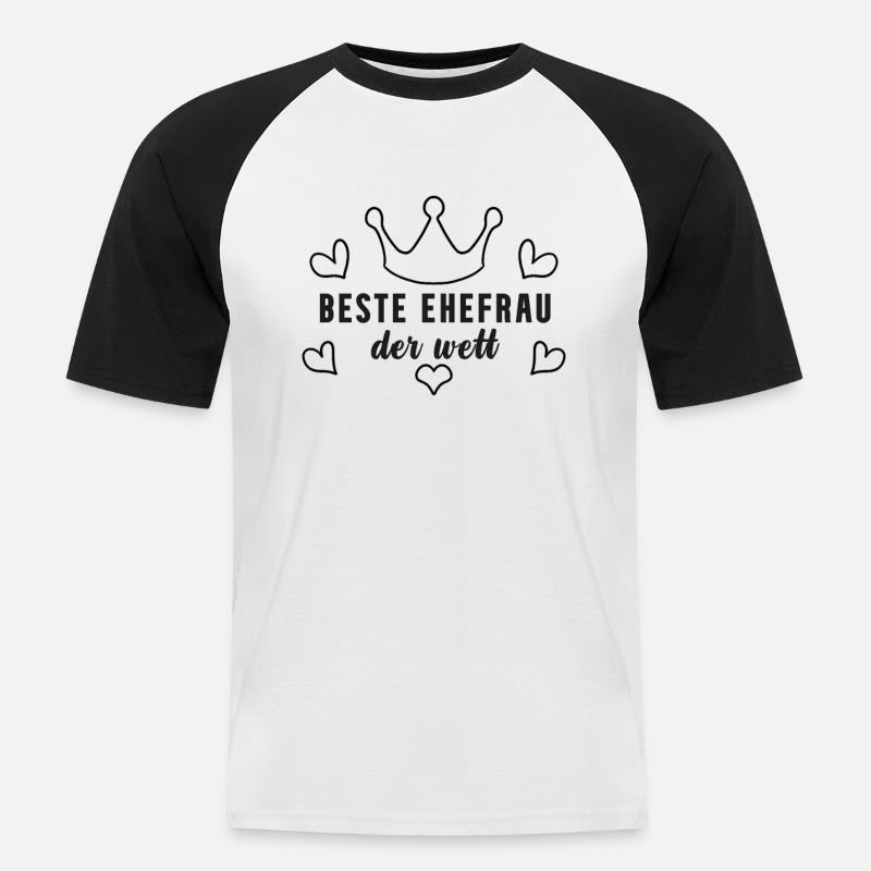 Beste Ehefrau Geschenk - Männer Baseball-T-Shirt - Weiß/Schwarz